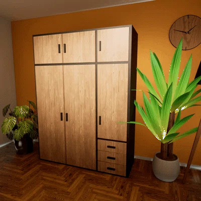 Tủ Quần Áo Miniature (Armoire) Dành Cho Nhà Búp Bê Và Diorama