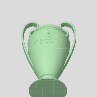 Mô hình 3D Cúp Champions League trang trí đẹp mắt