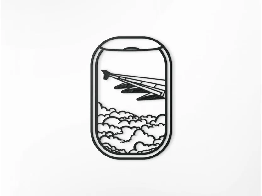 Mô hình trang trí tường khung cửa sổ máy bay (airplane window wall art) - Image 1