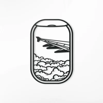 Mô hình trang trí tường khung cửa sổ máy bay (airplane window wall art)