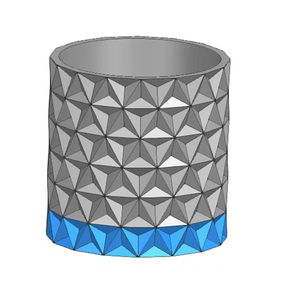 Chậu cây cảnh 3D họa tiết tam giác V2 có khay chứa nước tiện lợi