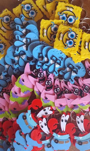 Bộ sưu tập móc khóa 3D hình nhân vật SpongeBob siêu đáng yêu - Image 1