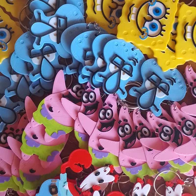 Bộ sưu tập móc khóa 3D hình nhân vật SpongeBob siêu đáng yêu