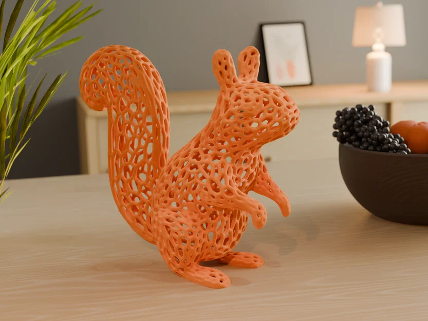 Voronoi Squirrel – Mô hình sóc phong cách Voronoi để in 3D - Image 1