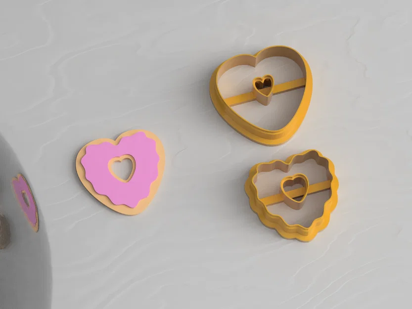 STL Dao Cắt Đất Sét Bông Tai Valentine Donut Love (Clay Cutter) - Image 1