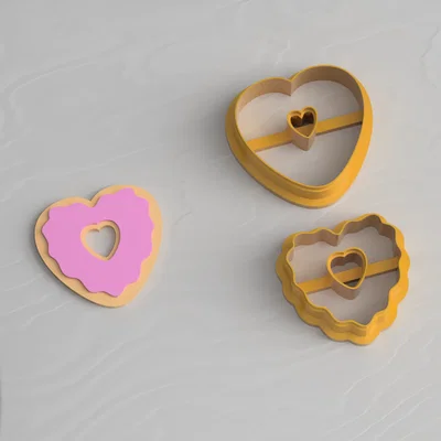 STL Dao Cắt Đất Sét Bông Tai Valentine Donut Love (Clay Cutter)