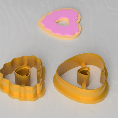 STL Dao Cắt Đất Sét Bông Tai Valentine Donut Love (Clay Cutter)