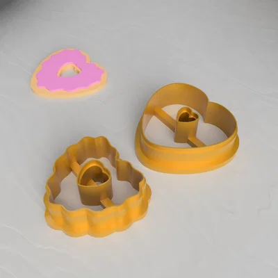 STL Dao Cắt Đất Sét Bông Tai Valentine Donut Love (Clay Cutter)