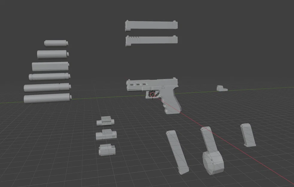 Mô hình súng lục tùy chỉnh (Guns) cho in 3D: Thiết kế chi tiết - Image 1