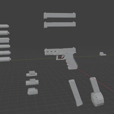 Mô hình súng lục tùy chỉnh (Guns) cho in 3D: Thiết kế chi tiết