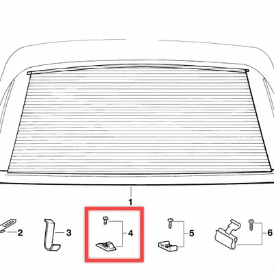 BMW E30/E28/E34 - móc trần giữ rèm che nắng sau (OEM 82 12 9 413 178)