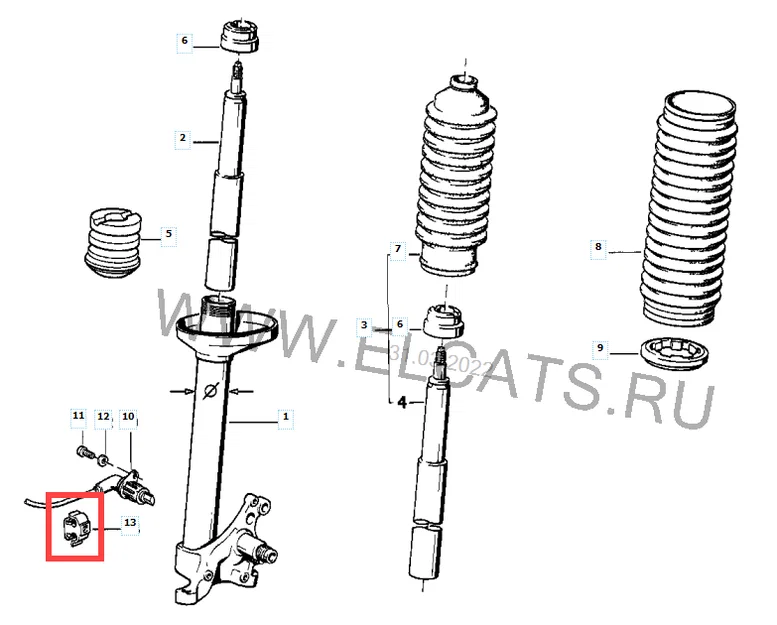 Kẹp giữ dây điện phuộc trước BMW E30 (Thay thế OEM 61 13 1 370 421) - Image 3