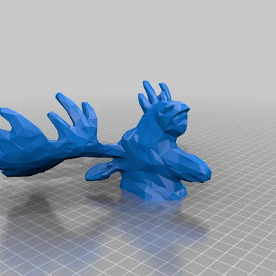 Mô hình đầu nai sừng tấm (Moose Head) phong cách Low Poly in 3D