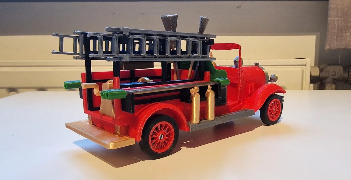 Mô hình xe cứu hỏa cổ điển T Ford 1929 in 3D chi tiết - Image 5