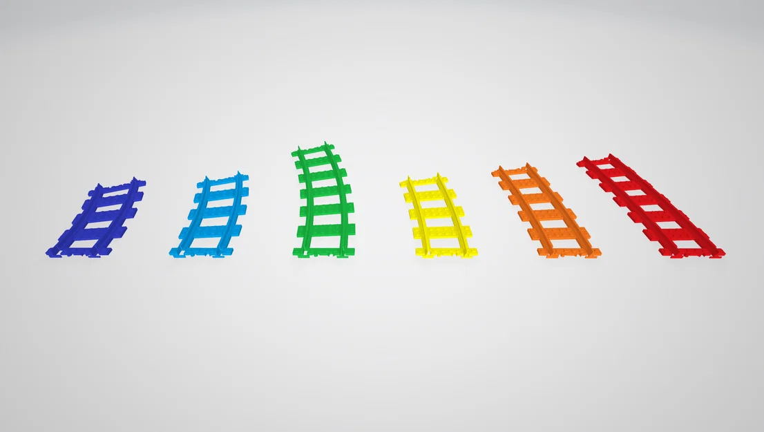 Ray đường tàu tương thích gạch lắp ghép kiểu Lego (Train Track Rails) - Image 1