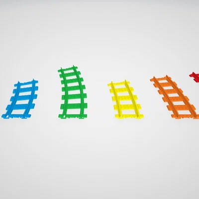 Ray đường tàu tương thích gạch lắp ghép kiểu Lego (Train Track Rails)