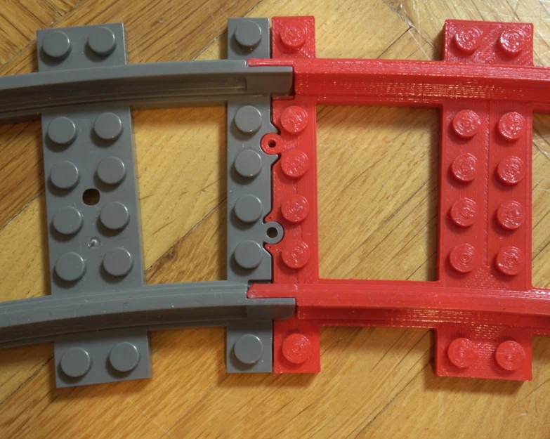 Ray đường tàu tương thích gạch lắp ghép kiểu Lego (Train Track Rails) - Image 2