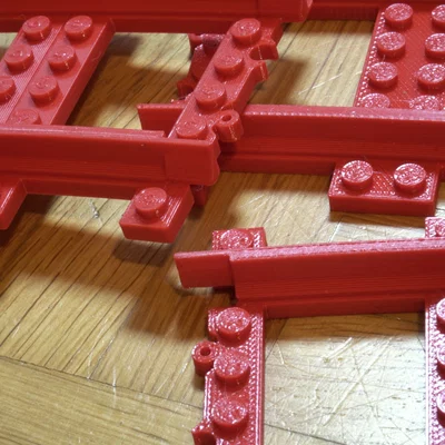 Ray đường tàu tương thích gạch lắp ghép kiểu Lego (Train Track Rails)