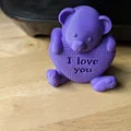 Mô hình gấu bông ôm trái tim đan len I love you để in 3D - Thumbnail 1