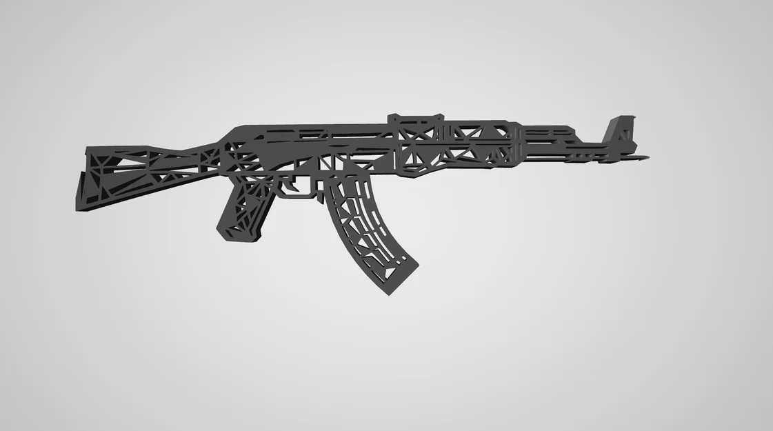 Mô hình trang trí tường AK-47 phong cách hình học độc đáo cho game thủ - Image 1