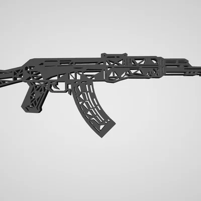 Mô hình trang trí tường AK-47 phong cách hình học độc đáo cho game thủ