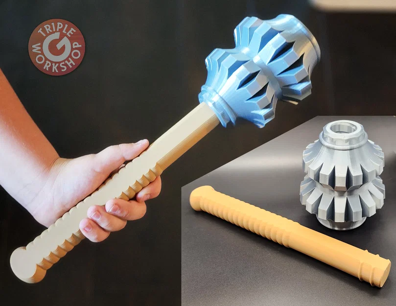 Cây gãi lưng hình chùy Medieval Mace 3D in không cần support - Image 1