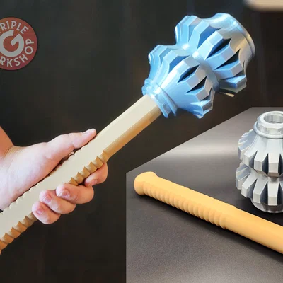 Cây gãi lưng hình chùy Medieval Mace 3D in không cần support