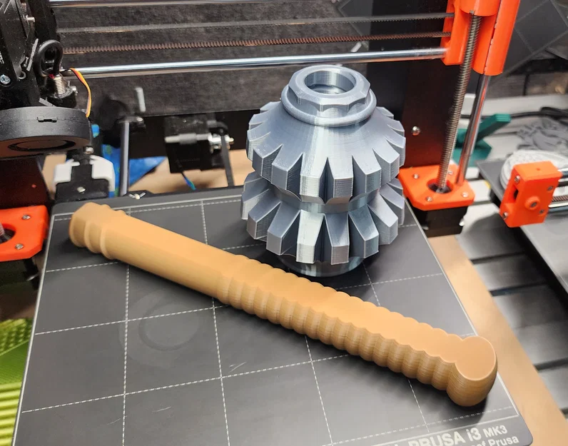 Cây gãi lưng hình chùy Medieval Mace 3D in không cần support - Image 2