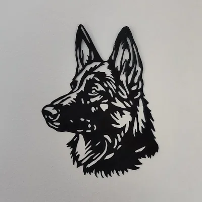 Tranh treo tường 3D hình chó Béc-giê Đức (German Shepherd) ấn tượng