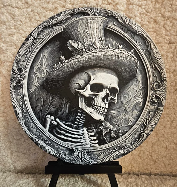 Straw Hat Skeleton - HueForge - Image 1