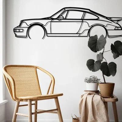 Mô hình trang trí tường Silhouette Porsche 911 Turbo 964 độc đáo