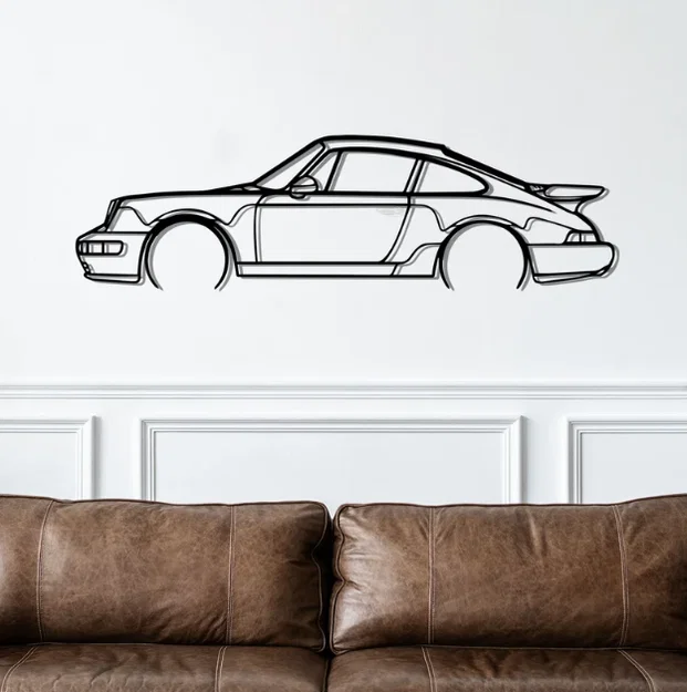 Mô hình trang trí tường Silhouette Porsche 911 Turbo 964 độc đáo - Image 2