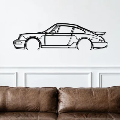 Mô hình trang trí tường Silhouette Porsche 911 Turbo 964 độc đáo