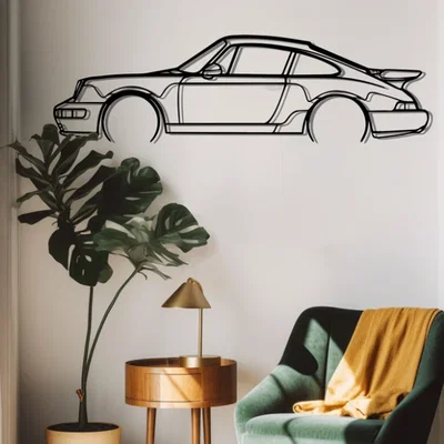 Mô hình trang trí tường Silhouette Porsche 911 Turbo 964 độc đáo