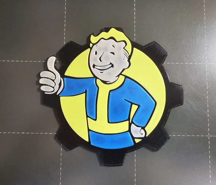 Logo Vault Boy Fallout kèm bánh răng - Image 1