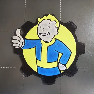 Logo Vault Boy Fallout kèm bánh răng