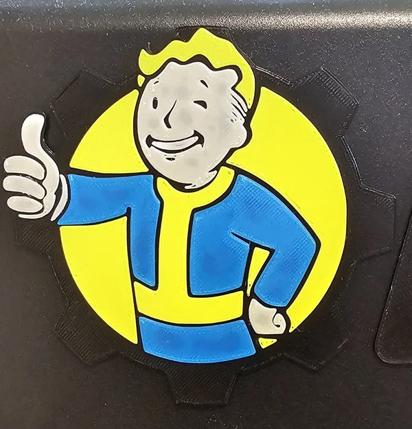 Logo Vault Boy Fallout kèm bánh răng - Image 2