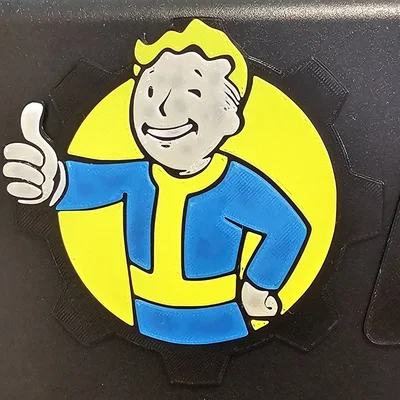 Logo Vault Boy Fallout kèm bánh răng
