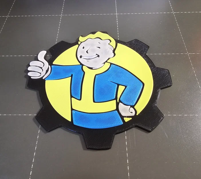 Logo Vault Boy Fallout kèm bánh răng - Image 3