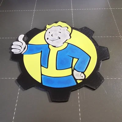 Logo Vault Boy Fallout kèm bánh răng