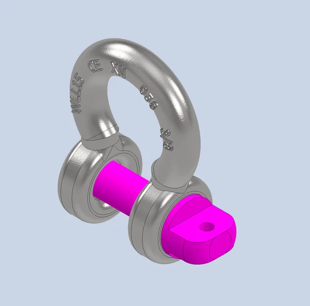 Mô hình khóa vòng cung (Shackle) 3/8 inch chi tiết sắc nét - Image 1