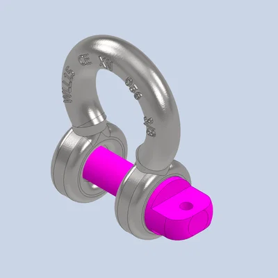 Mô hình khóa vòng cung (Shackle) 3/8 inch chi tiết sắc nét