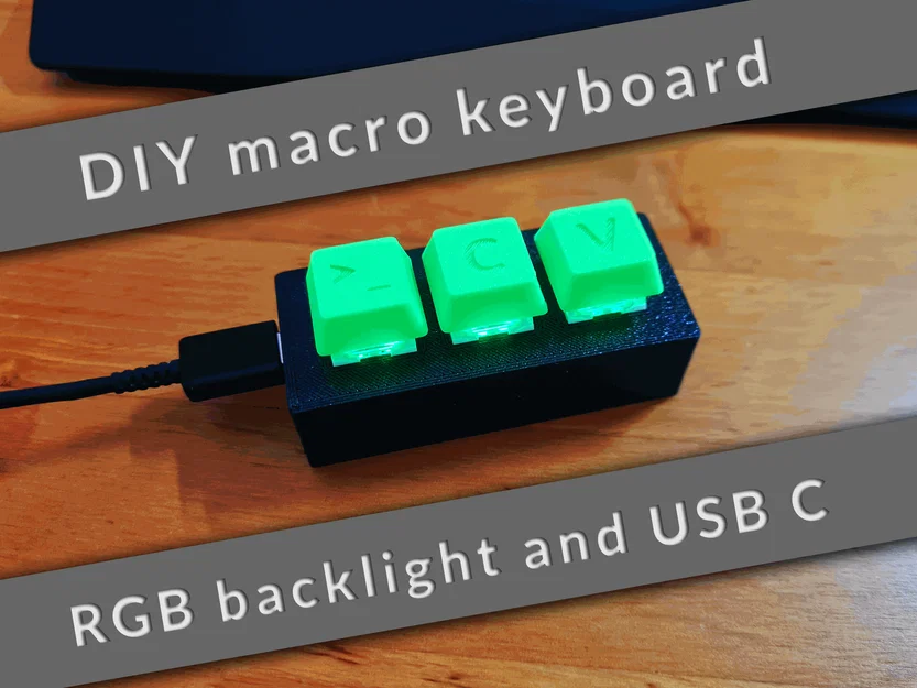 Bàn phím macro DIY tuỳ biến, đèn nền RGB, USB C (Cherry MX) - Image 1