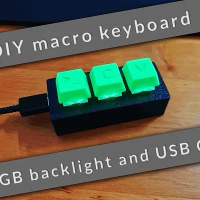 Bàn phím macro DIY tuỳ biến, đèn nền RGB, USB C (Cherry MX)