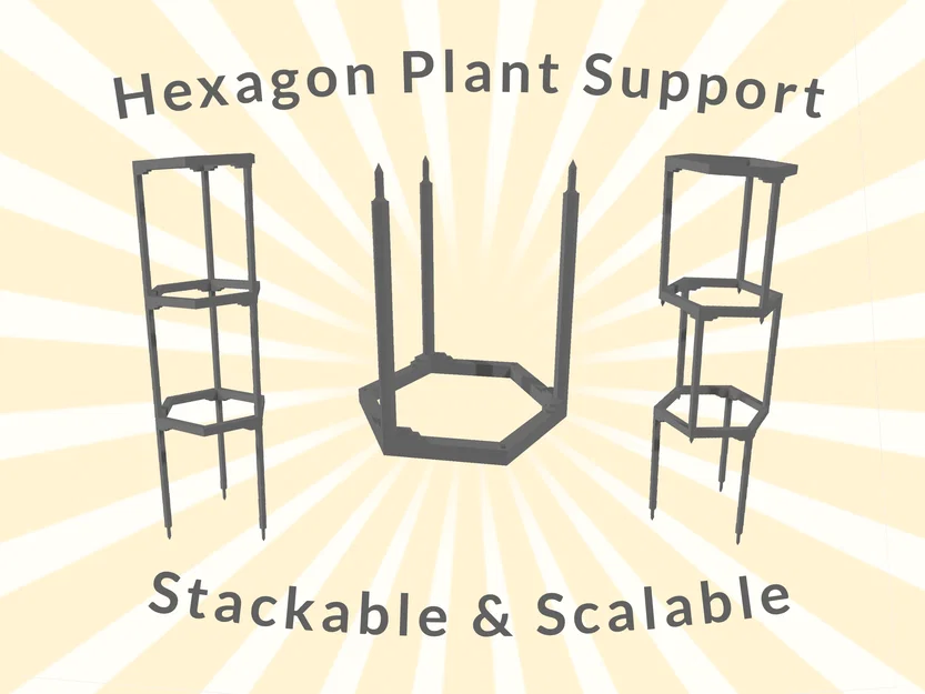 Khung đỡ cây lục giác xếp chồng (Stackable hexagon plant support) - Image 1