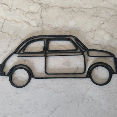 Mô hình treo tường Fiat 500 cổ điển - File in 3D đẹp mắt