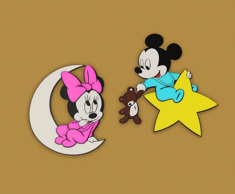 Mô hình 3D Mickey và Minnie trang trí cực dễ thương cho gia đình - Image 1