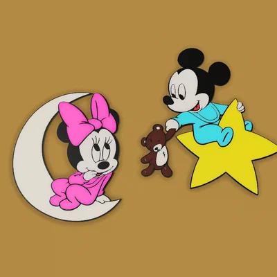 Mô hình 3D Mickey và Minnie trang trí cực dễ thương cho gia đình