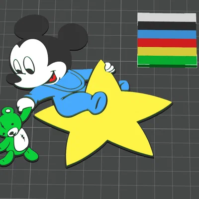 Mô hình 3D Mickey và Minnie trang trí cực dễ thương cho gia đình