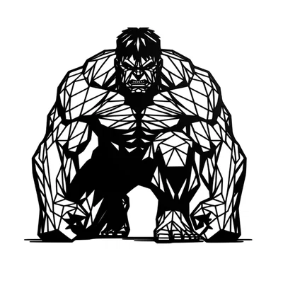 Mô hình treo tường Hulk Low Poly - Trang trí siêu anh hùng 3D